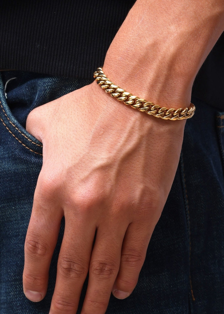 Cuban Bracelet. - (Gold) 8MM