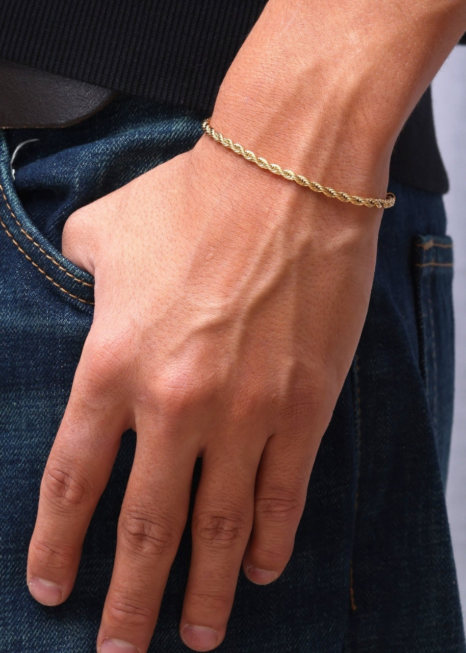 Rope Bracelet. - (Gold) 3MM