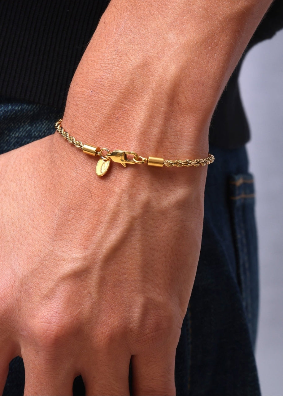 Rope Bracelet. - (Gold) 3MM
