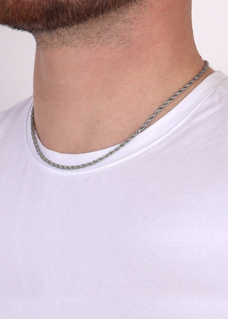 Rope Chain. - (Silver) 3MM