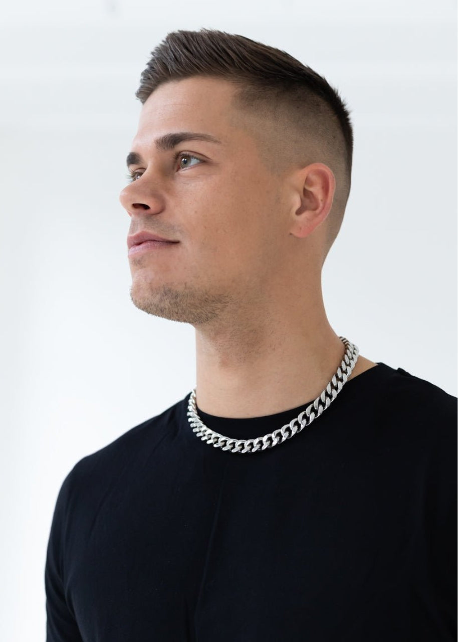 Cuban Chain. - (Silver) 12MM