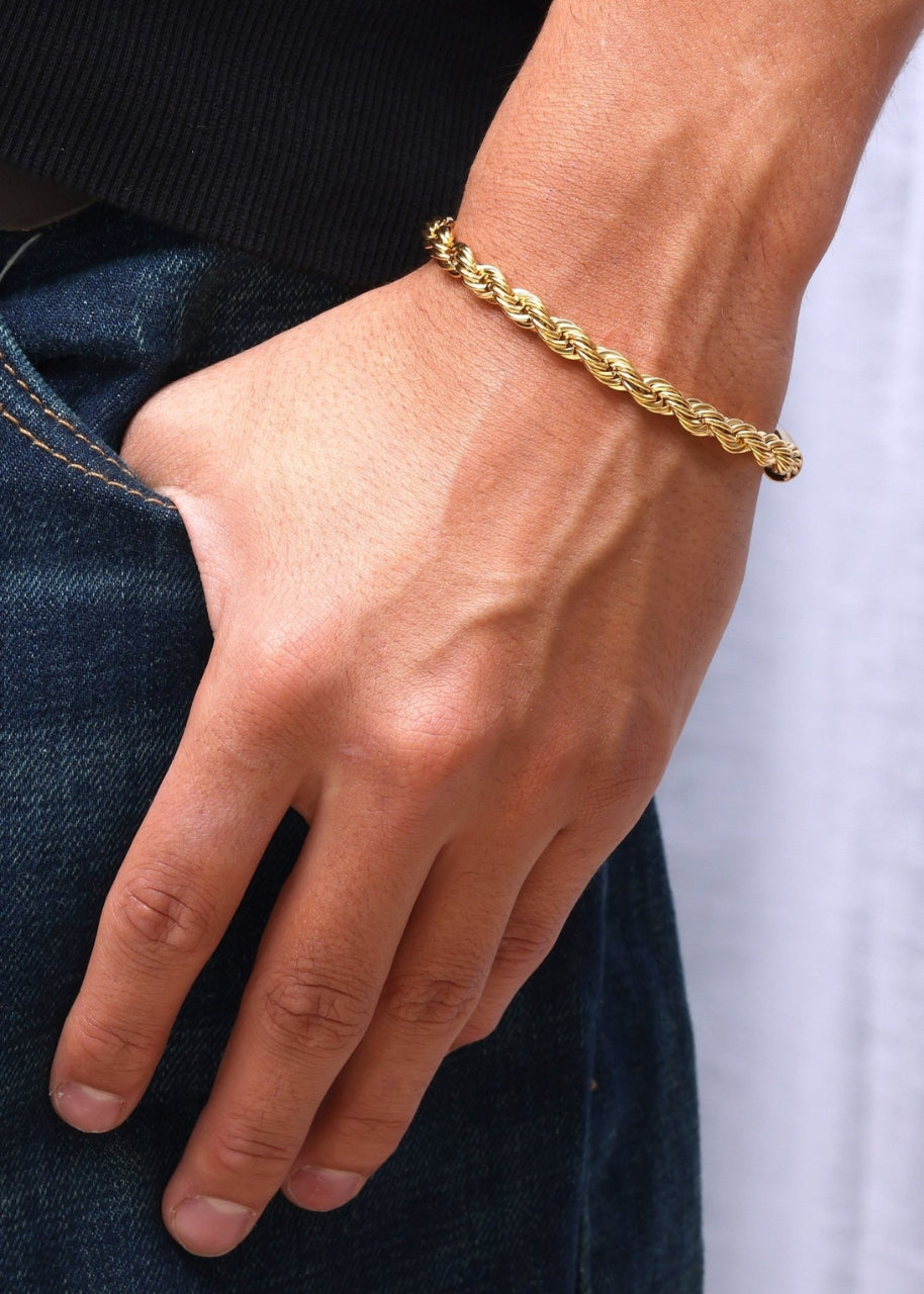 Rope Bracelet. - (Gold) 6MM