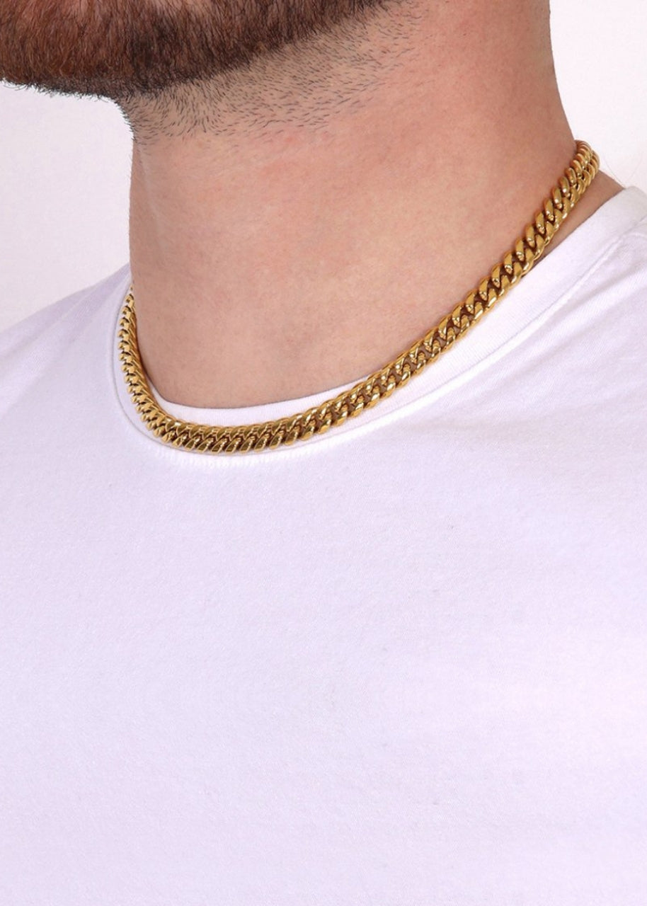 Cuban Chain. - (Gold) 8MM
