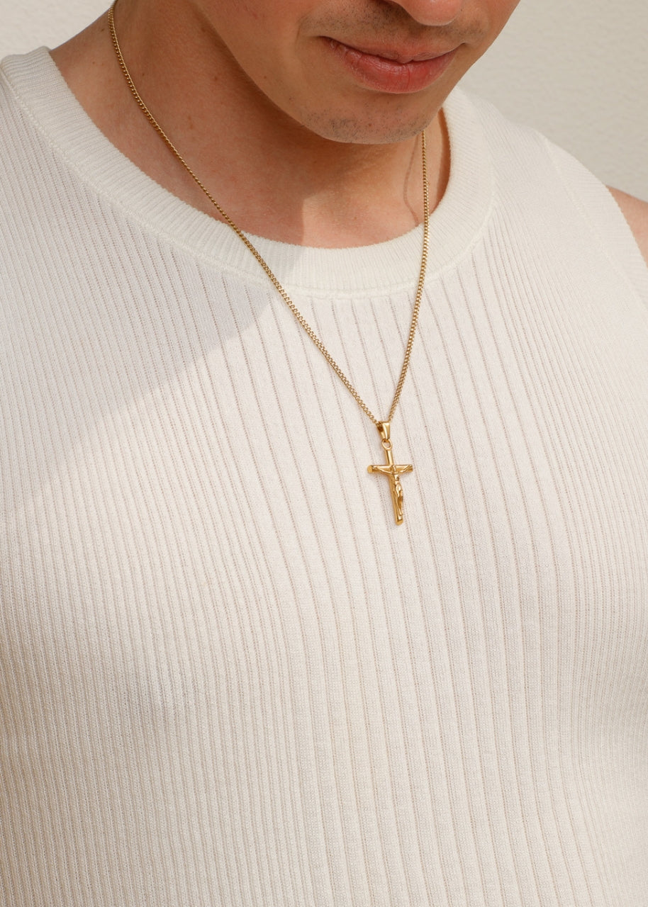 Crucifix Pendant. - (Gold)