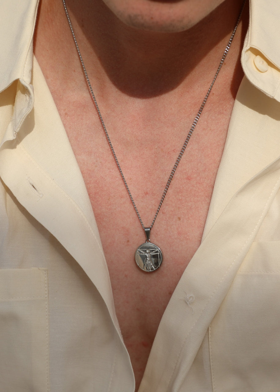 Leonardo da Vinci Pendant. - (Silver)