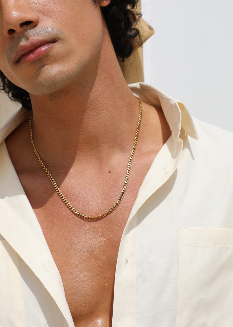 Cuban Chain. - (Gold) 4MM