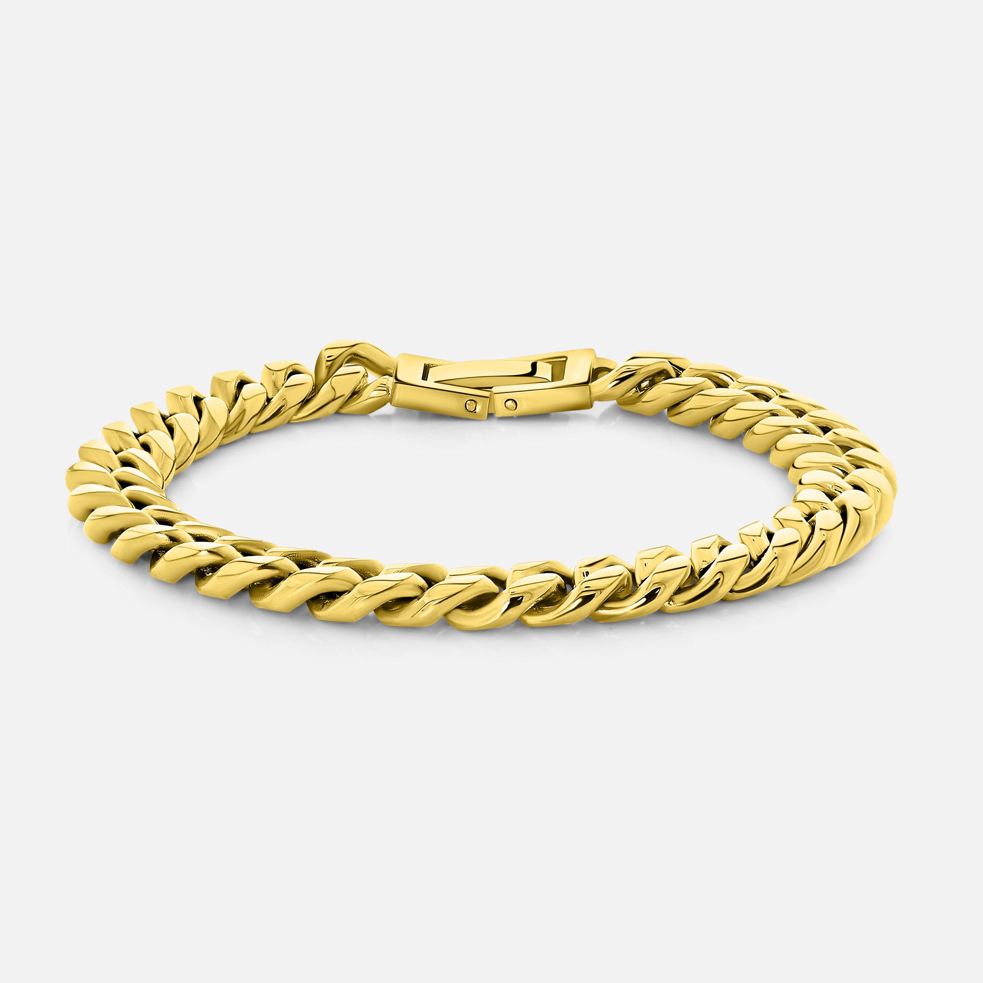 Cuban Bracelet. - (Gold) 8MM