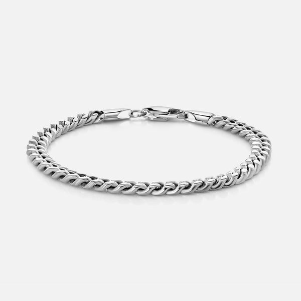 Cuban Bracelet. - (Silver) 5MM