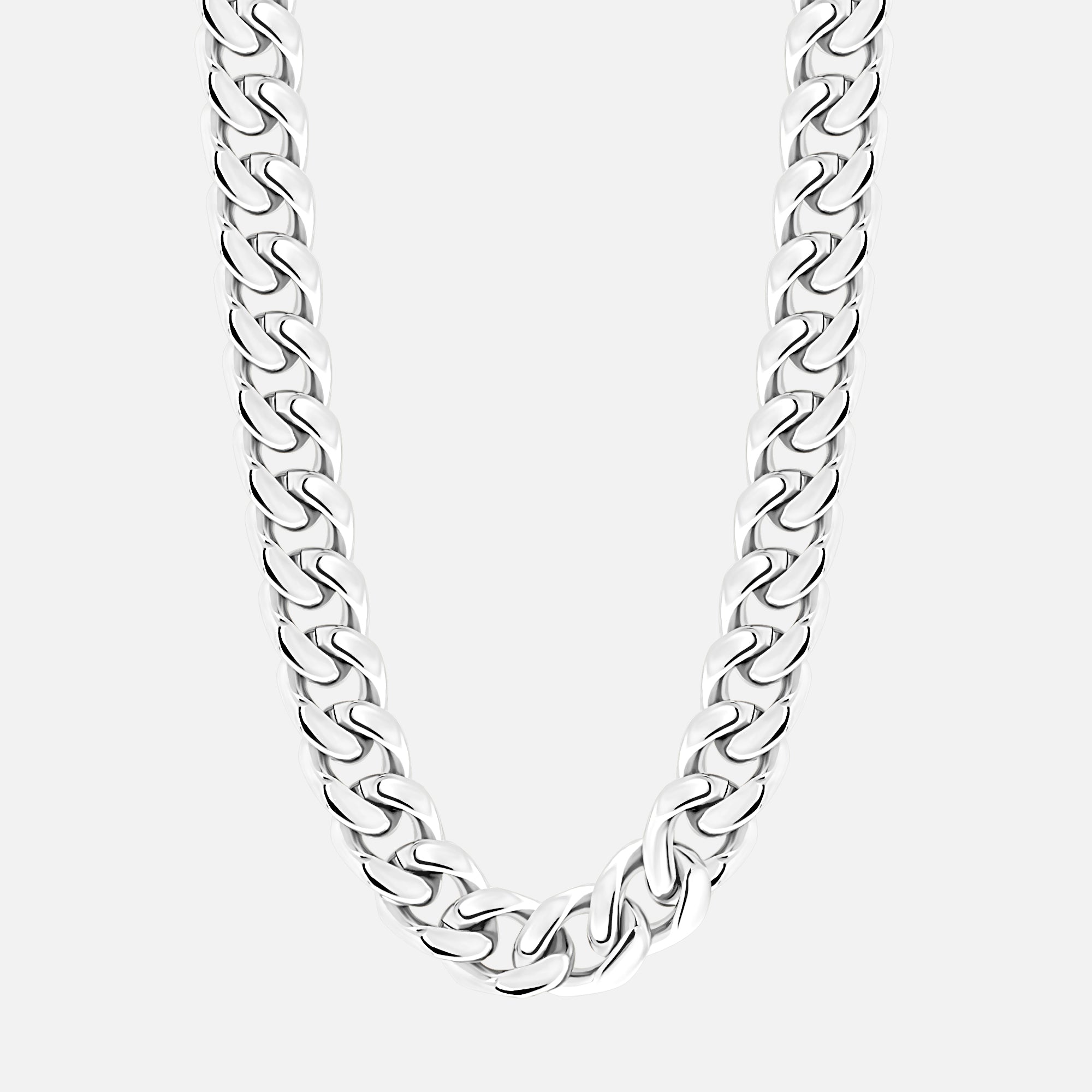 Cuban Chain. - (Silver) 12MM