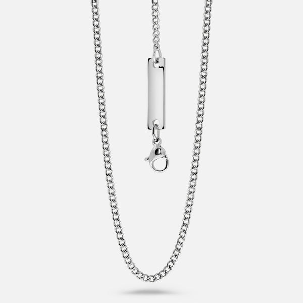 Cuban Chain. - (Silver) 2MM