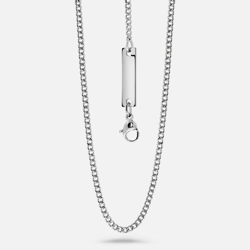 Cuban Chain. - (Silver) 2MM