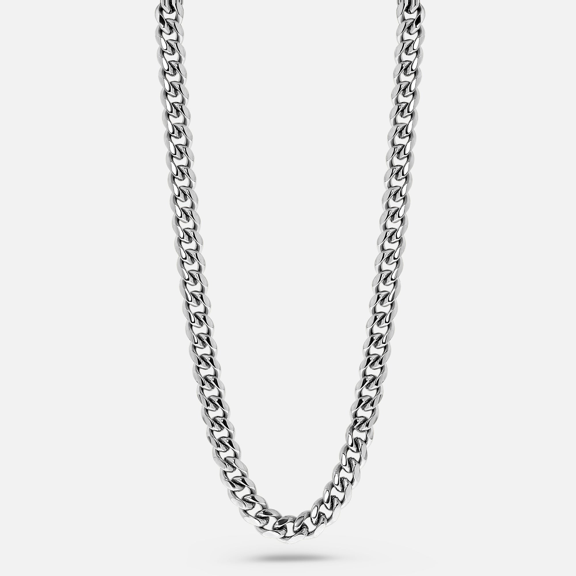 Cuban Chain. - (Silver) 4MM