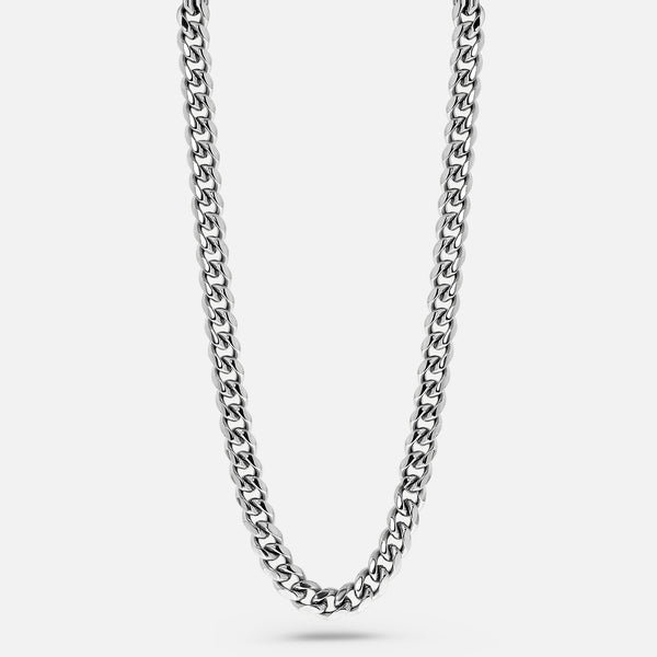 Cuban Chain. - (Silver) 4MM