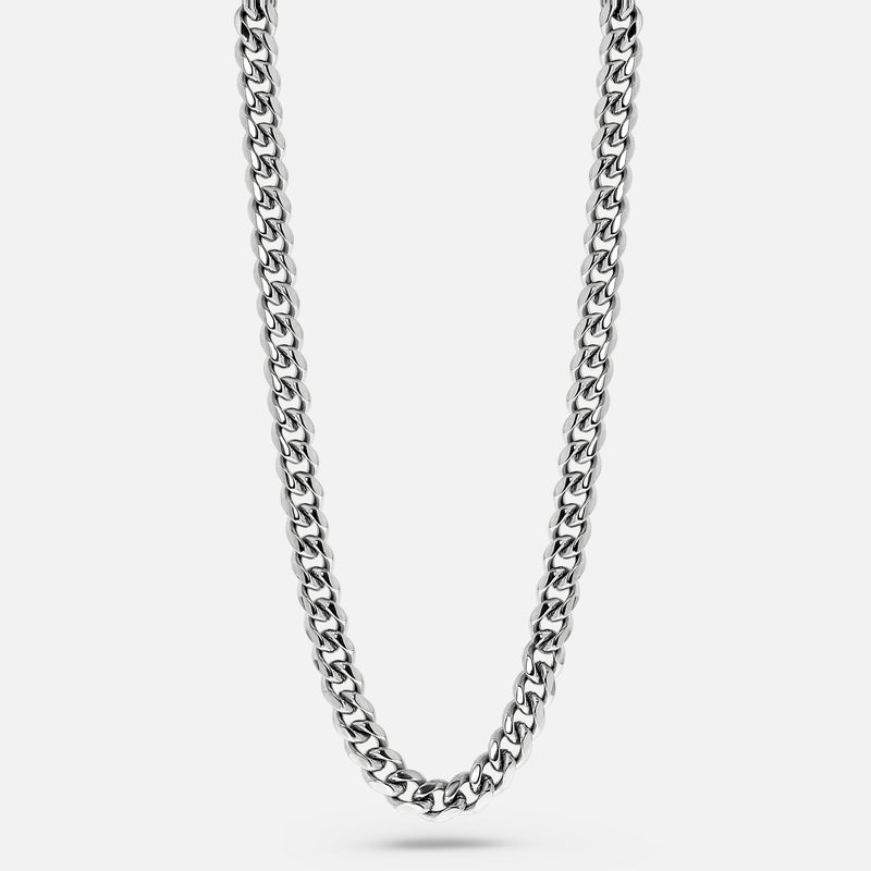 Cuban Chain. - (Silver) 4MM