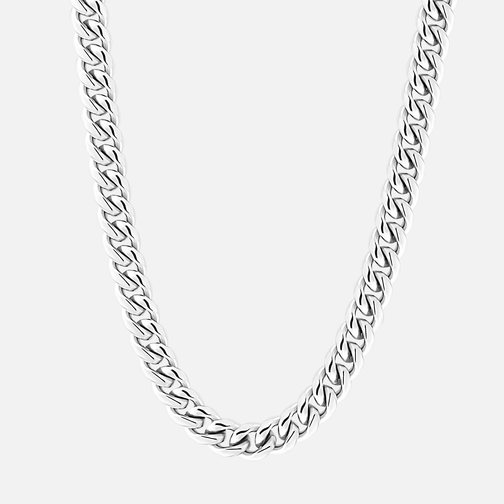 Cuban Chain. - (Silver) 8MM