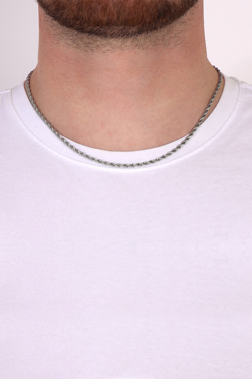 ROPE CHAIN. - (Silver) 3MM