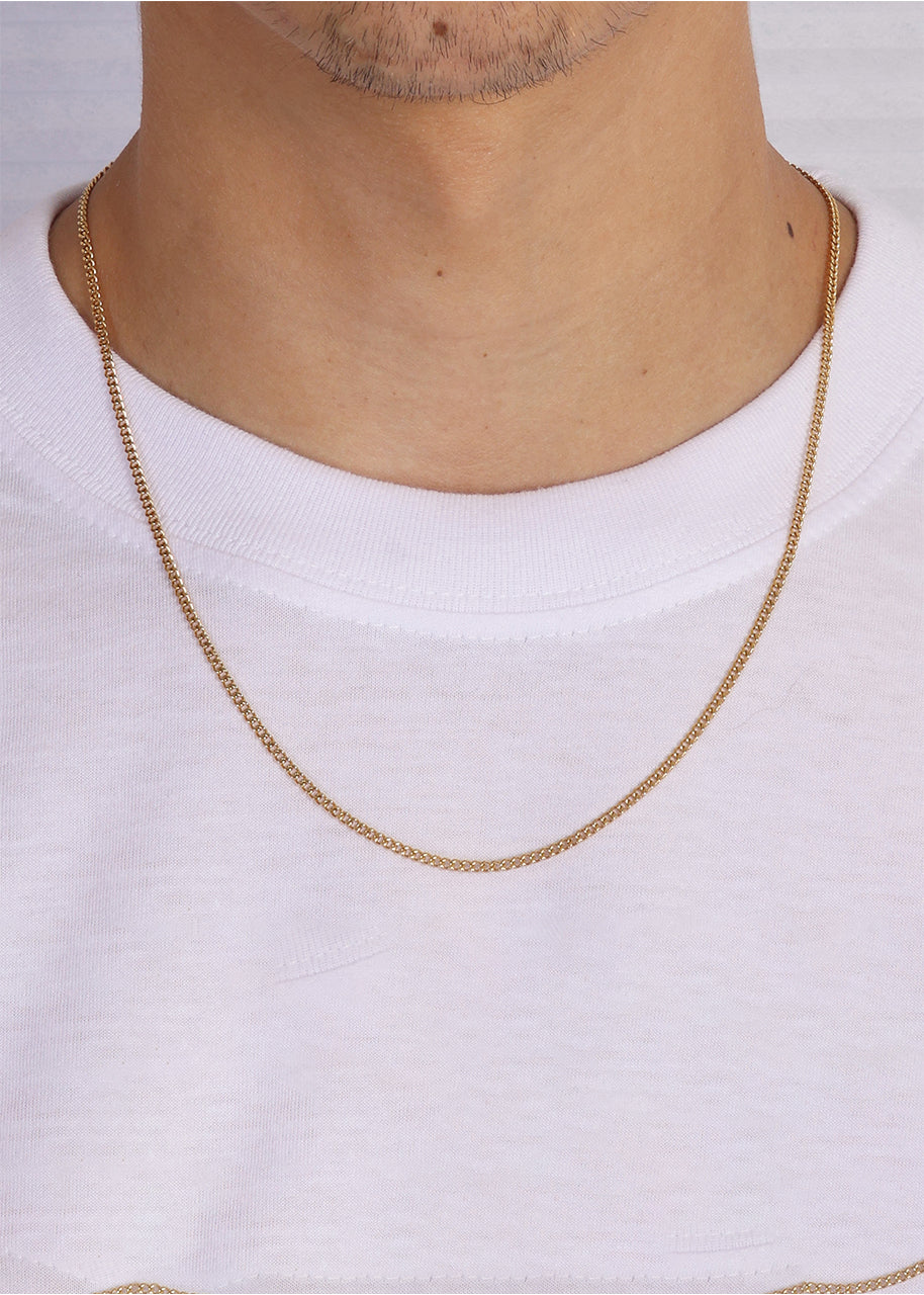 Cubaanse ketting. - (Goud) 2MM