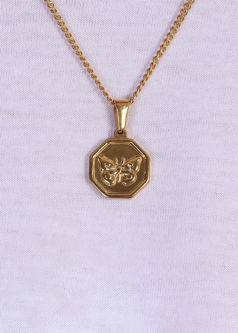 Butterfly Pendant. - (Gold)