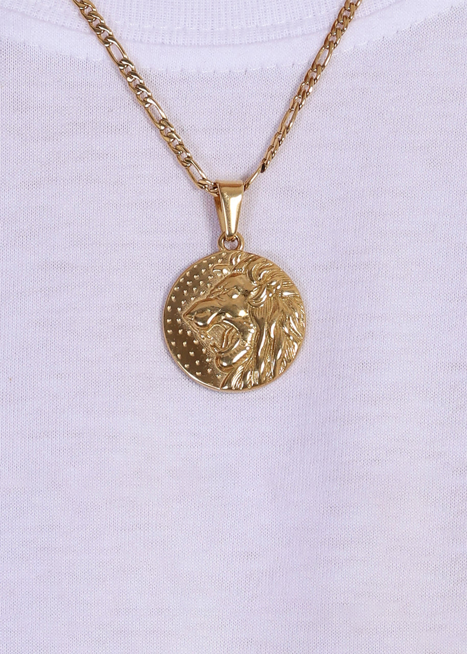 Lion Pendant. - (Gold)