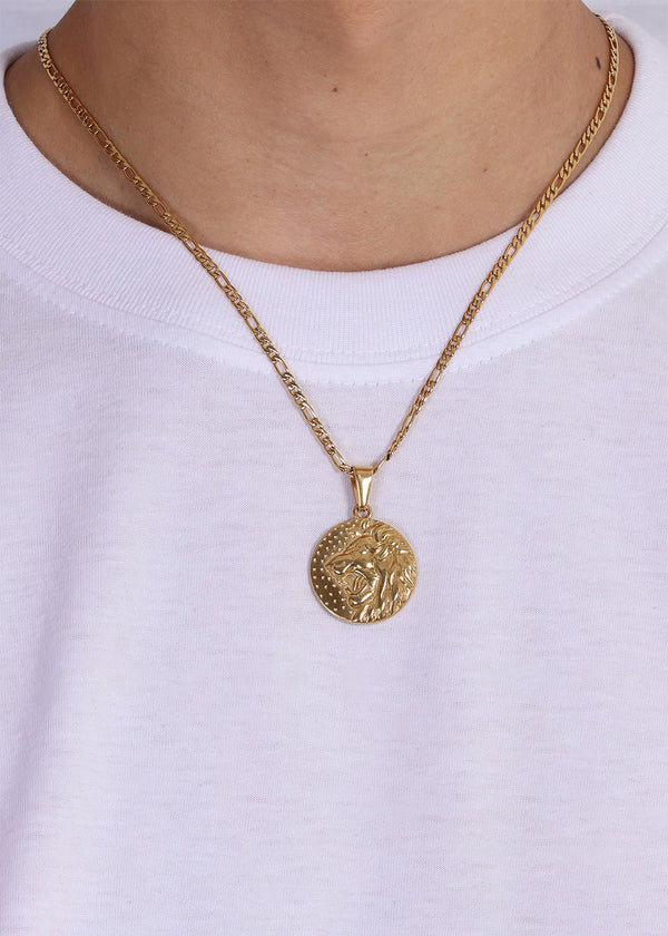 Lion Pendant. - (Gold)