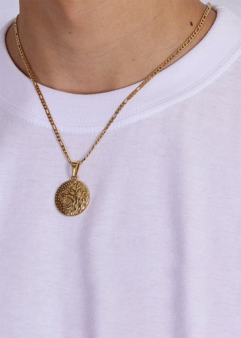 Lion Pendant. - (Gold)