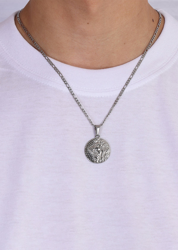 Lion Pendant. - (Silver)