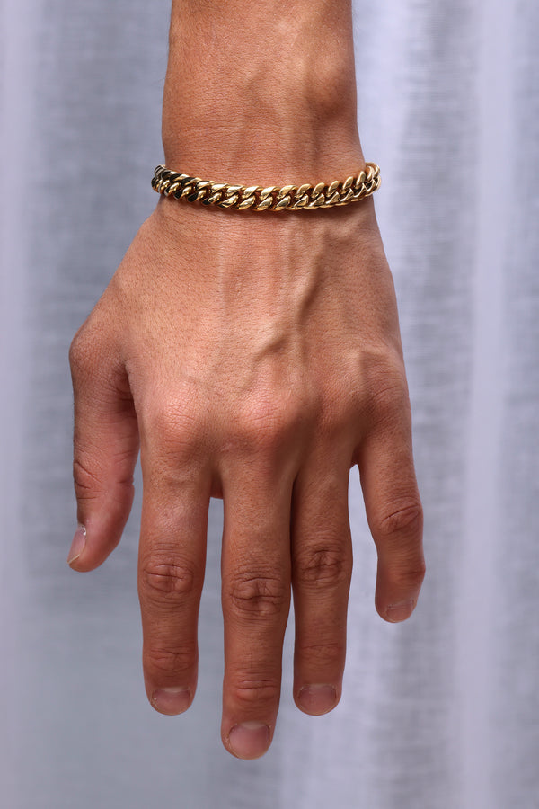 Cuban Bracelet. - (Gold) 8MM