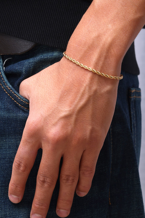 Touw Armband. - (Goud) 3MM