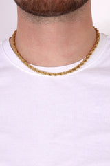 Touwketting. - (Goud) 6MM