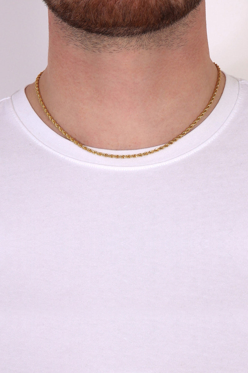 Touwketting. - (Goud) 3MM