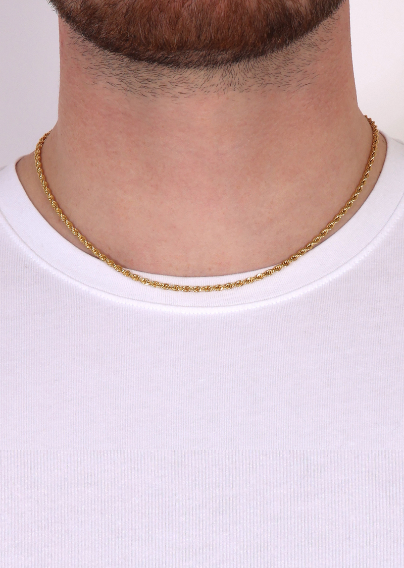 ROPE CHAIN. - (GOLD Plated) 3MM