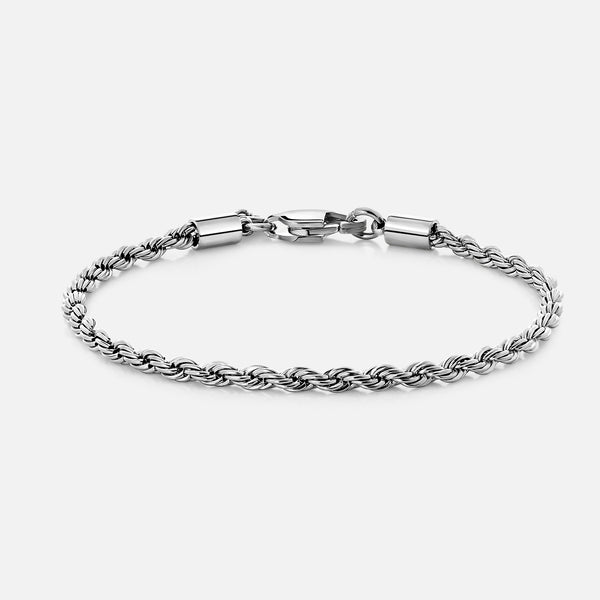 Rope Bracelet. - (Silver) 3MM