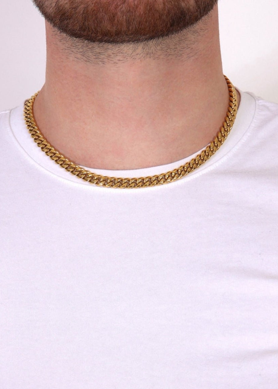 Cuban Chain. - (Gold) 8MM
