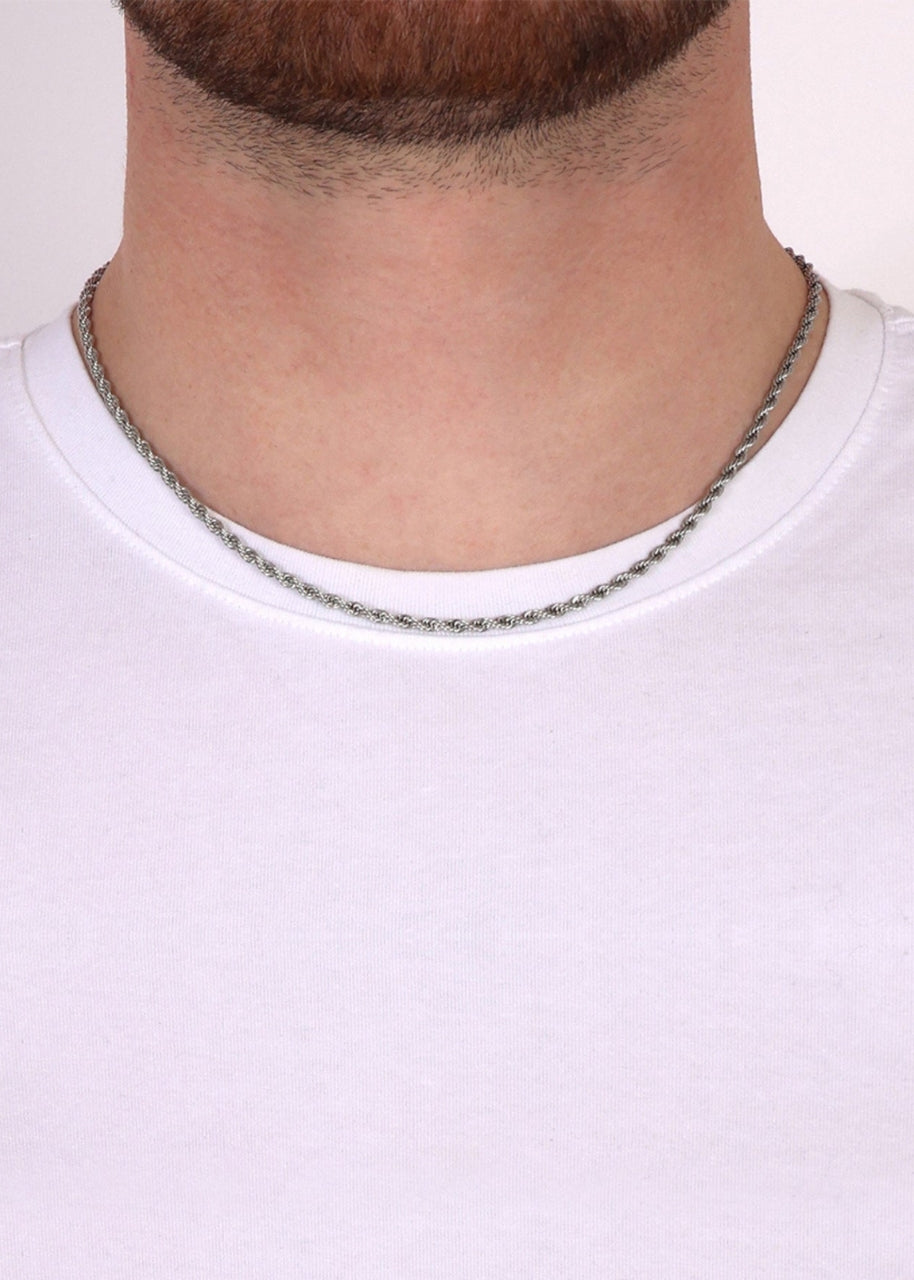 Rope Chain. - (Silver) 3MM