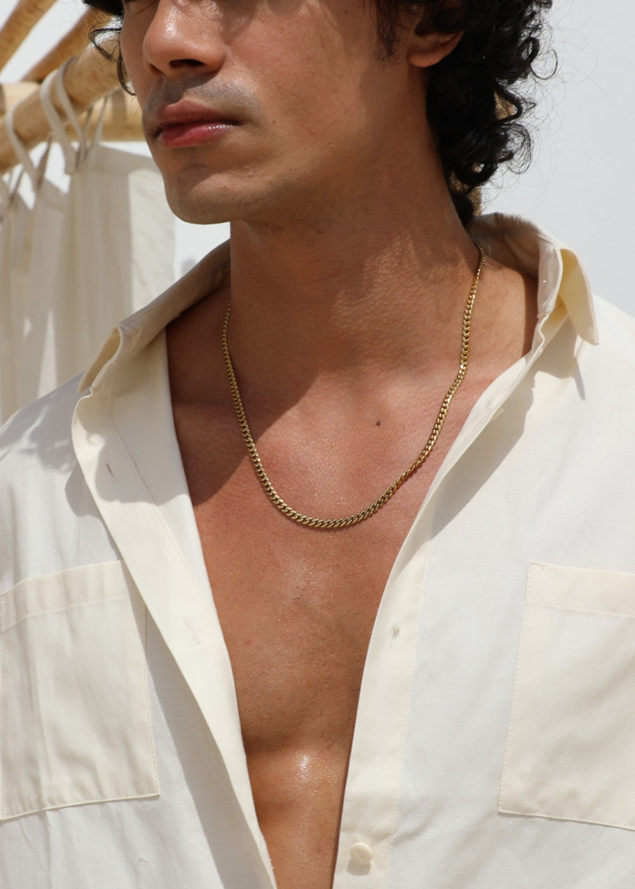 Cuban Chain. - (Gold) 4MM