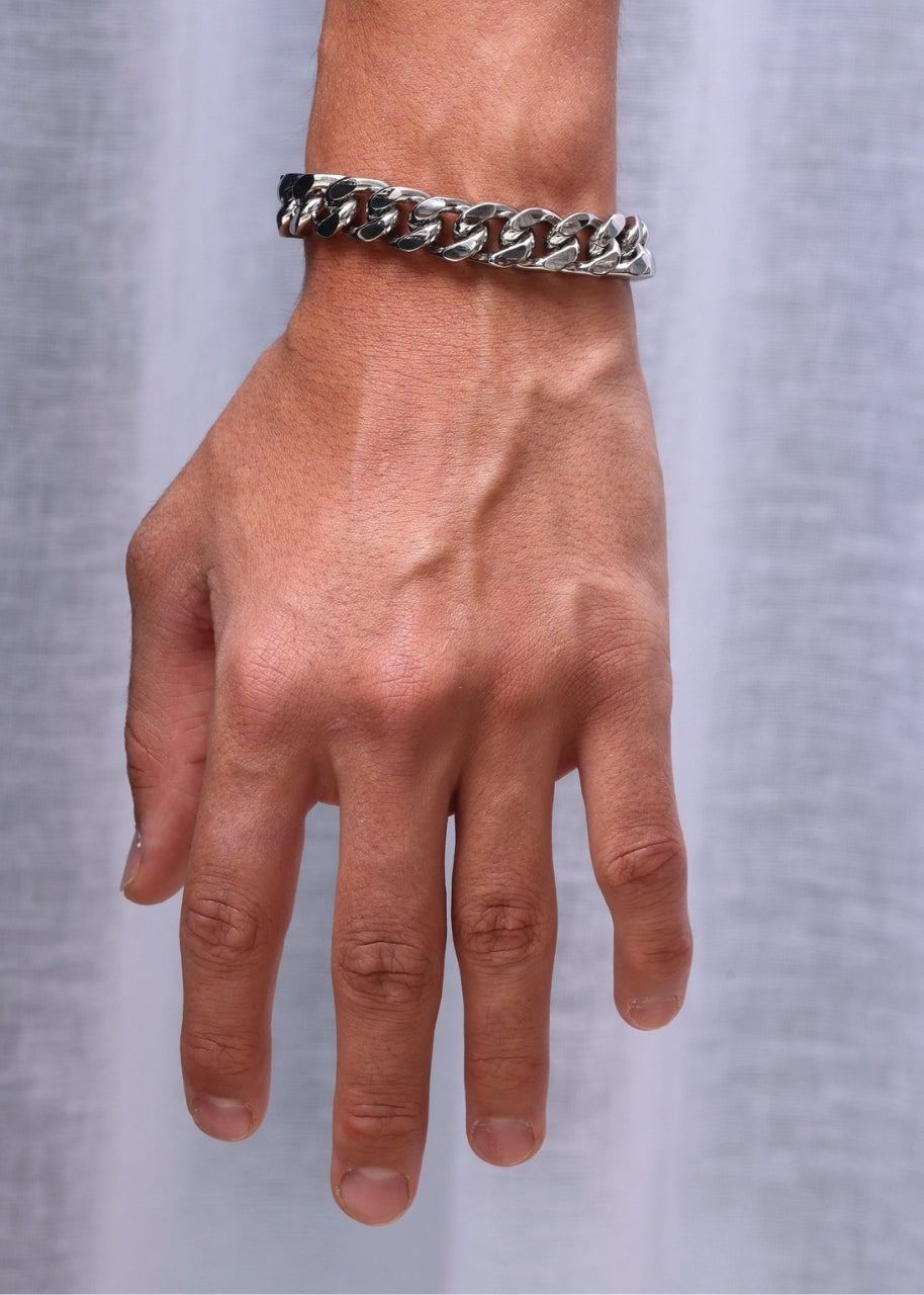Cuban Bracelet. - (Silver) 12MM