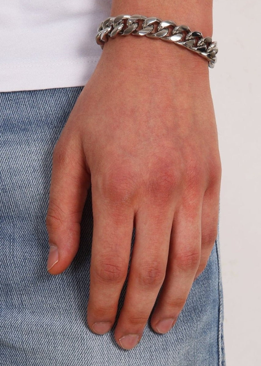 Cuban Bracelet. - (Silver) 12MM