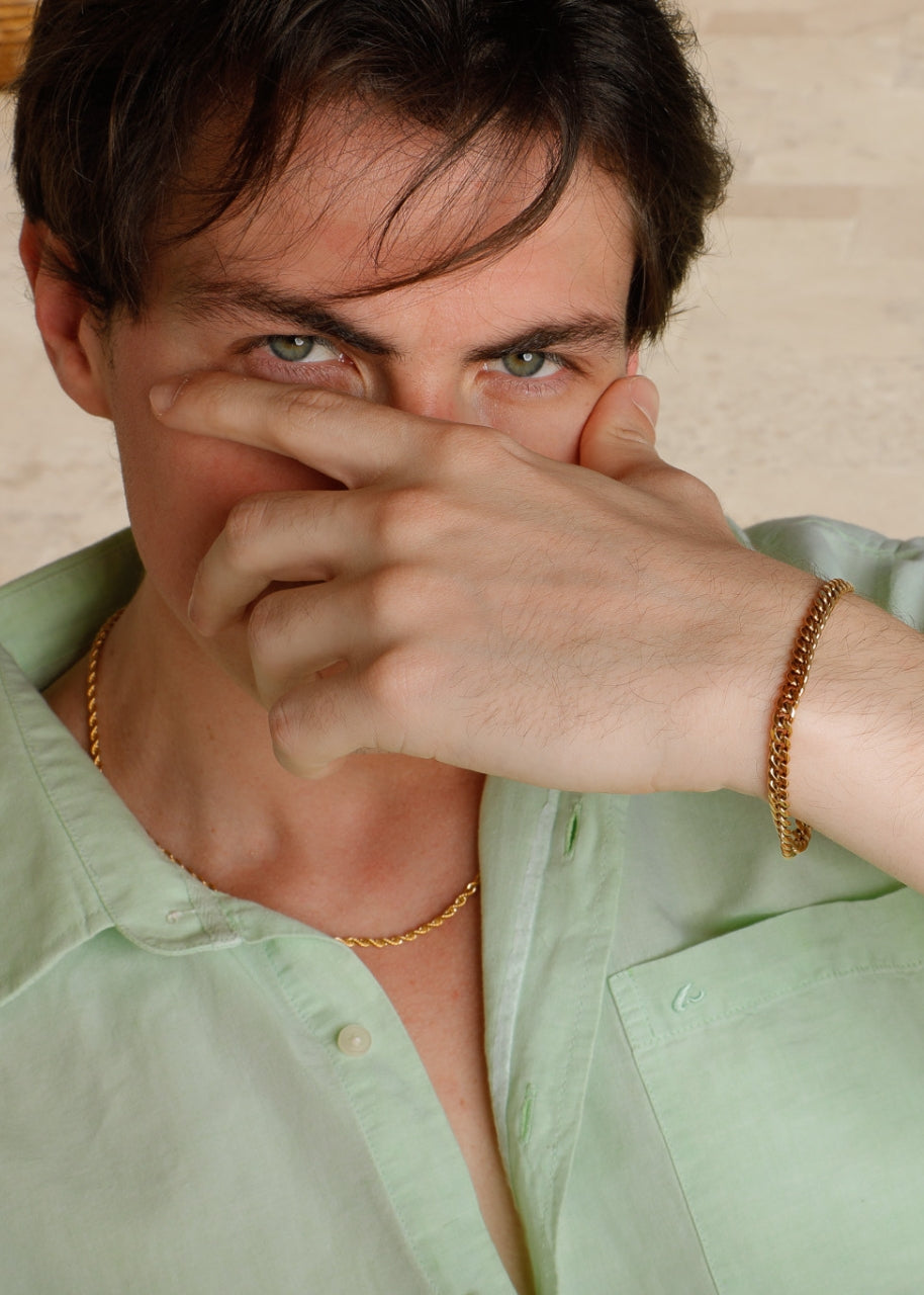 Cuban Bracelet. - (Gold) 5MM