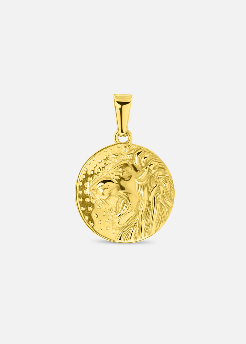 Lion Pendant. - (Gold)