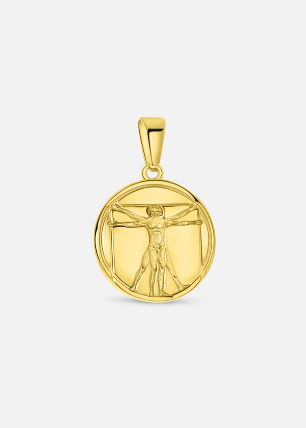 Leonardo da Vinci Pendant. - (Gold Plated)