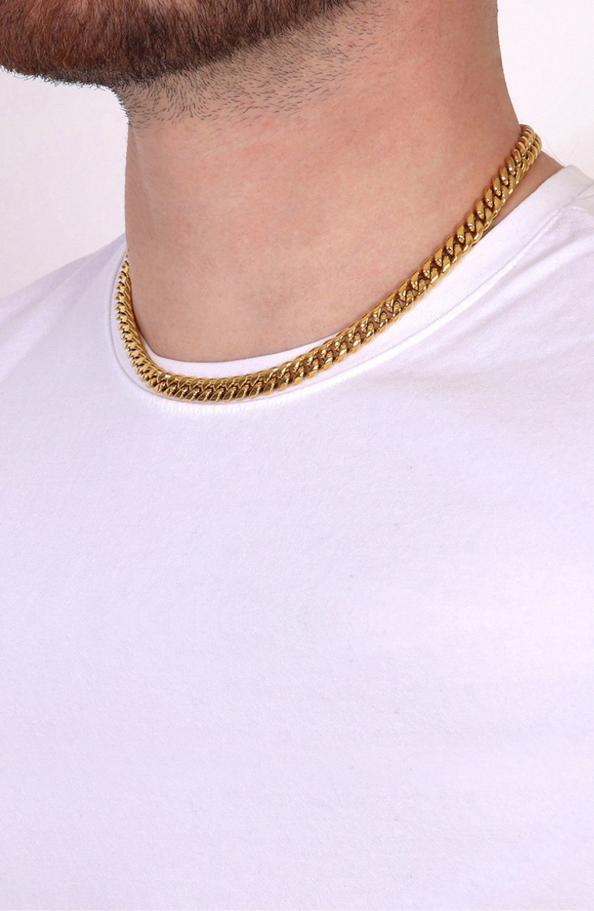 Cuban Chain. - (Gold) 8MM