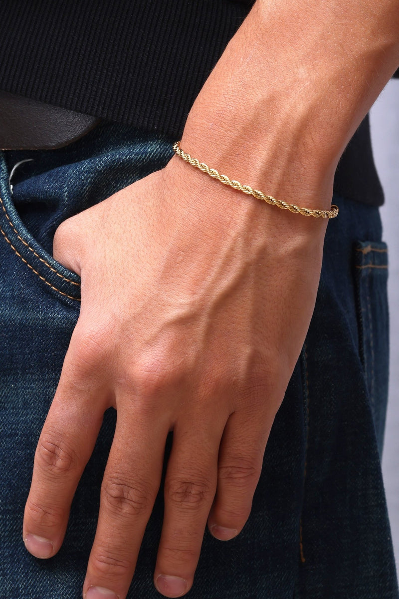 Rope Bracelet. - (Gold) 3MM - ICEBOYS